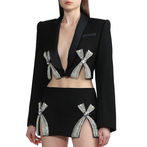 shawl collar blazer and skirt set - MRSLM
