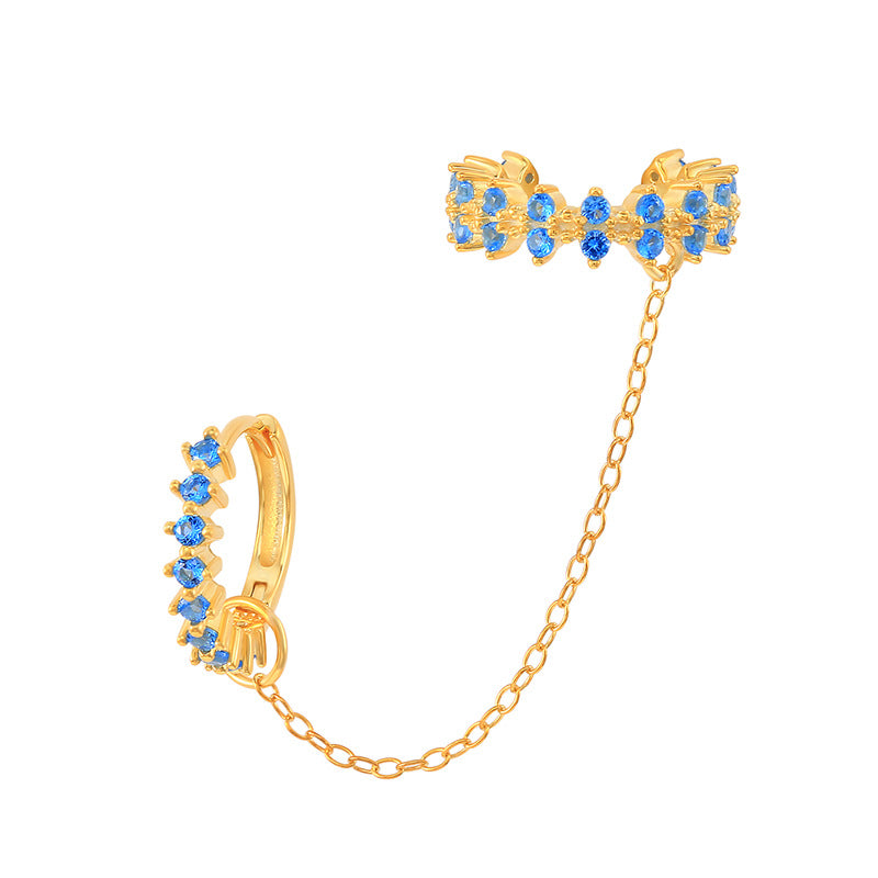 crystal hoop chain ear cuff earring, view 6 - MRSLM