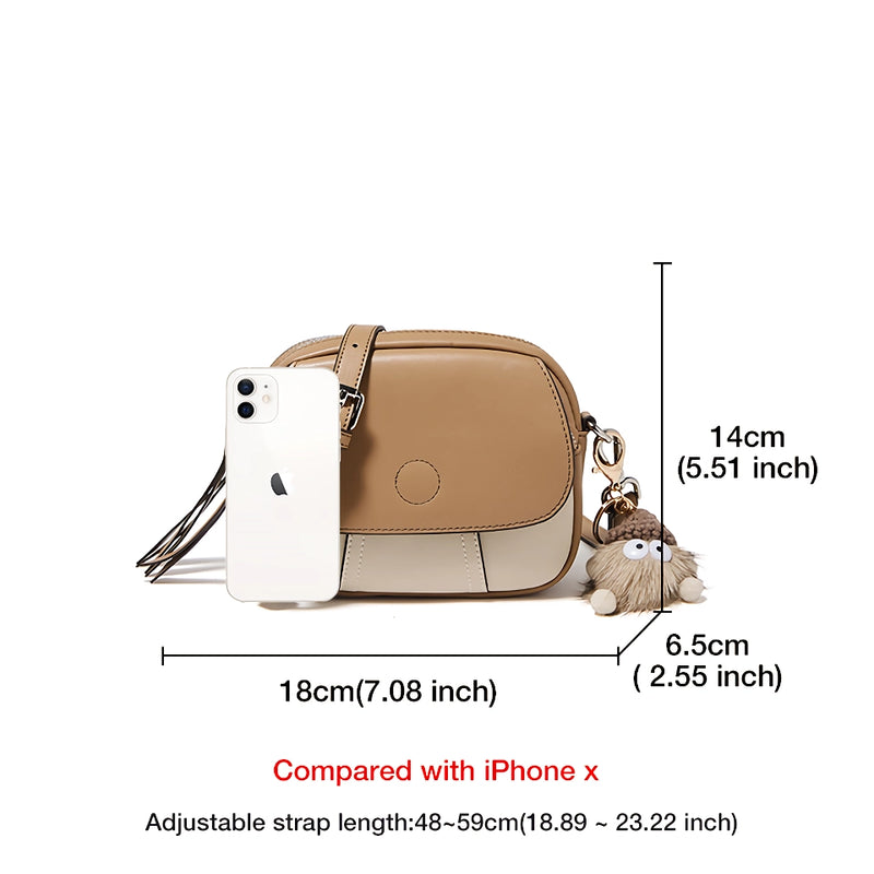 split leather crossbody bag, view 6 - MRSLM