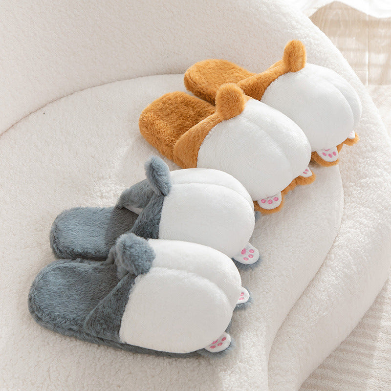 cute animal plush indoor slippers, view 8 - MRSLM