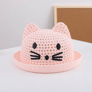 baby straw hat with cat ears, view 3 - MRSLM