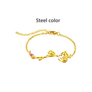 crystal birthstone flower bracelet, view 7 - MRSLM