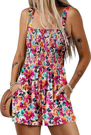 Flower print shorts jumpsuit sleeveless, view 11 - MRSLM