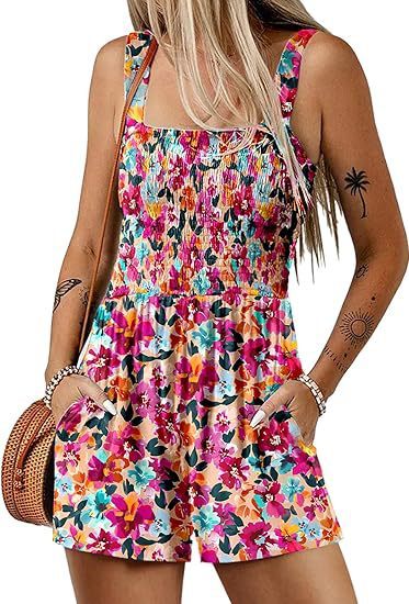 Flower print shorts jumpsuit sleeveless, view 11 - MRSLM