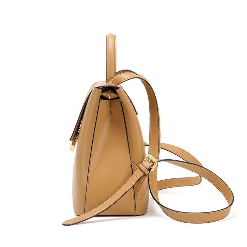 waterproof leather school backpack, view 5 - MRSLM