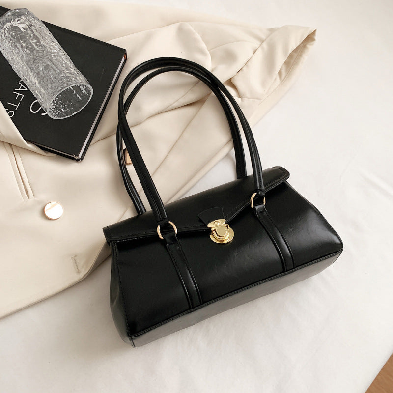 retro PU tote bag for women, view 2 - MRSLM