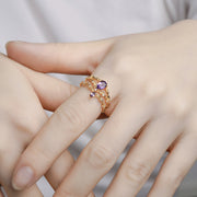 gold tone zircon crown ring - MRSLM