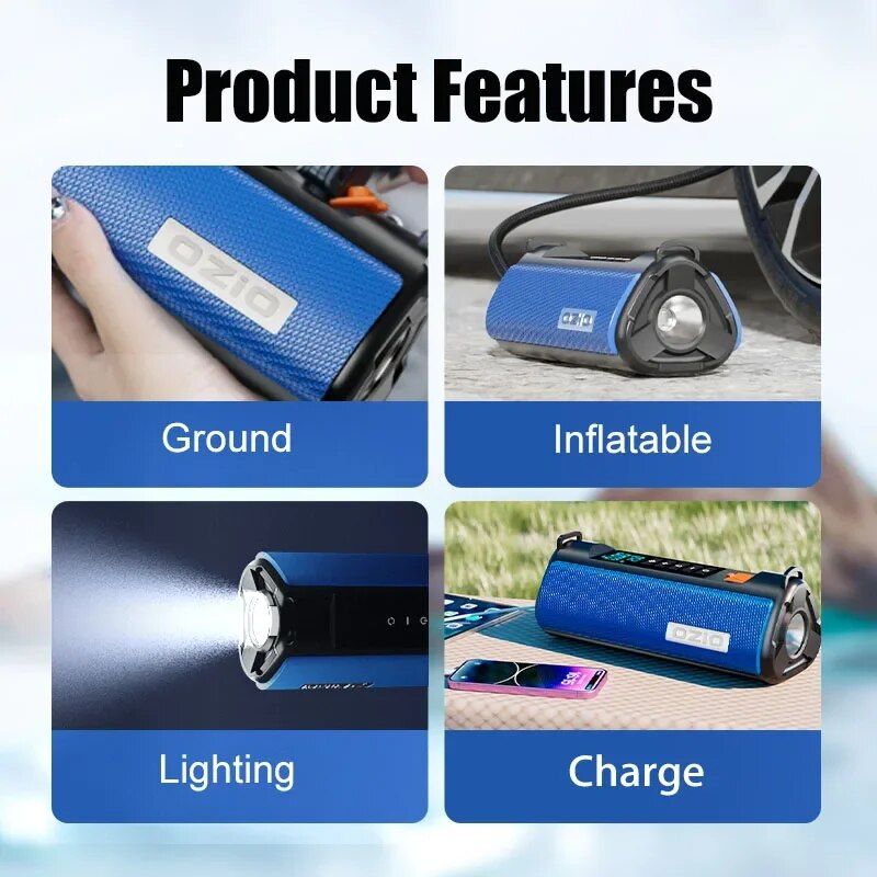 portable tire inflator with jump starter option, view 8 - MRSLM