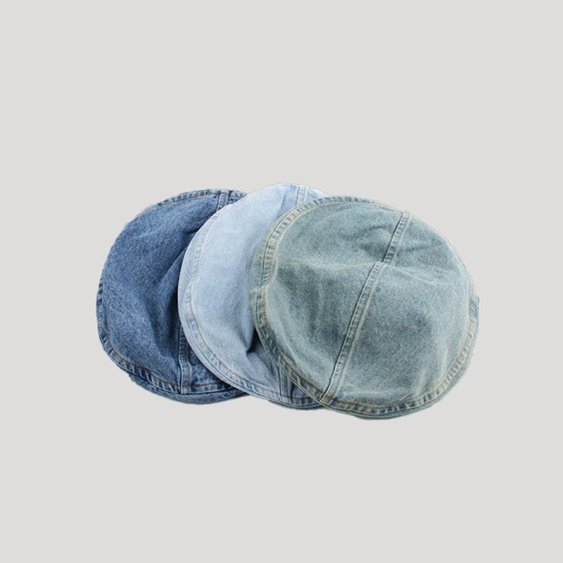washed denim beret, view 6 - MRSLM