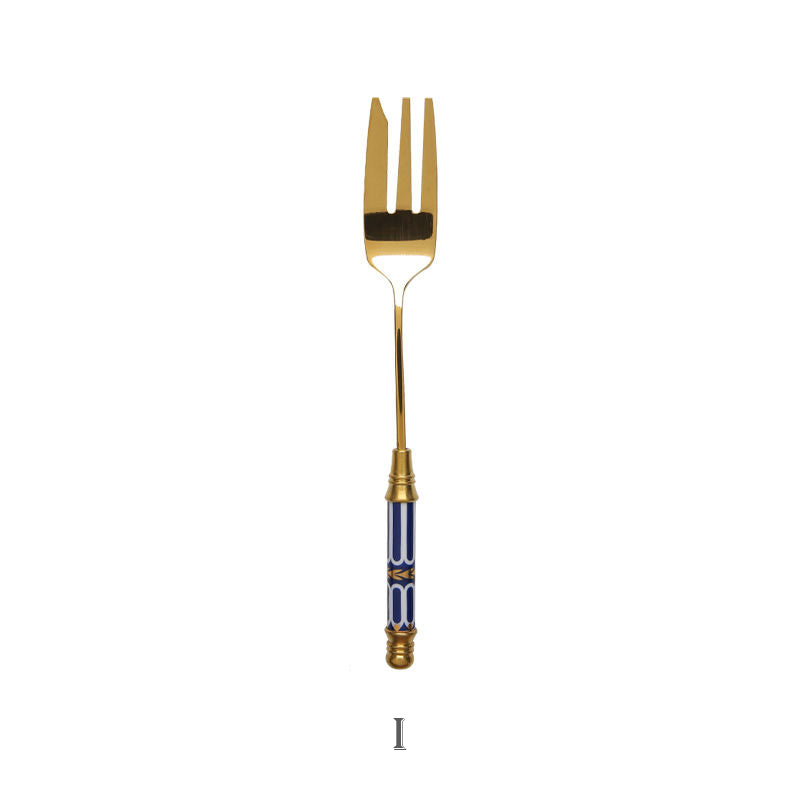 gold dessert fork, view 10 - MRSLM