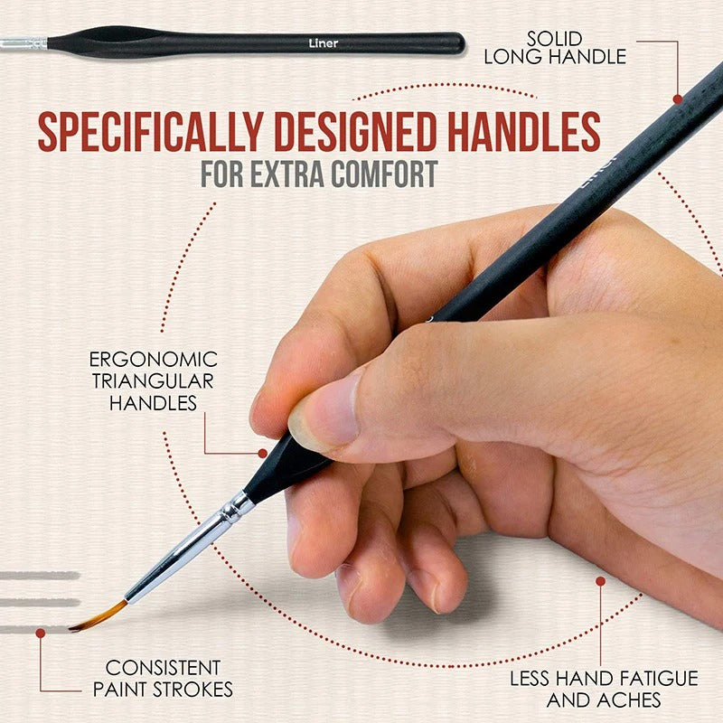 8-piece fine detail paint brush set, view 5 - MRSLM