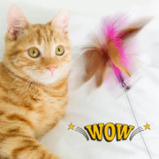 cat feather teaser stick with bell, view 5 - MRSLM