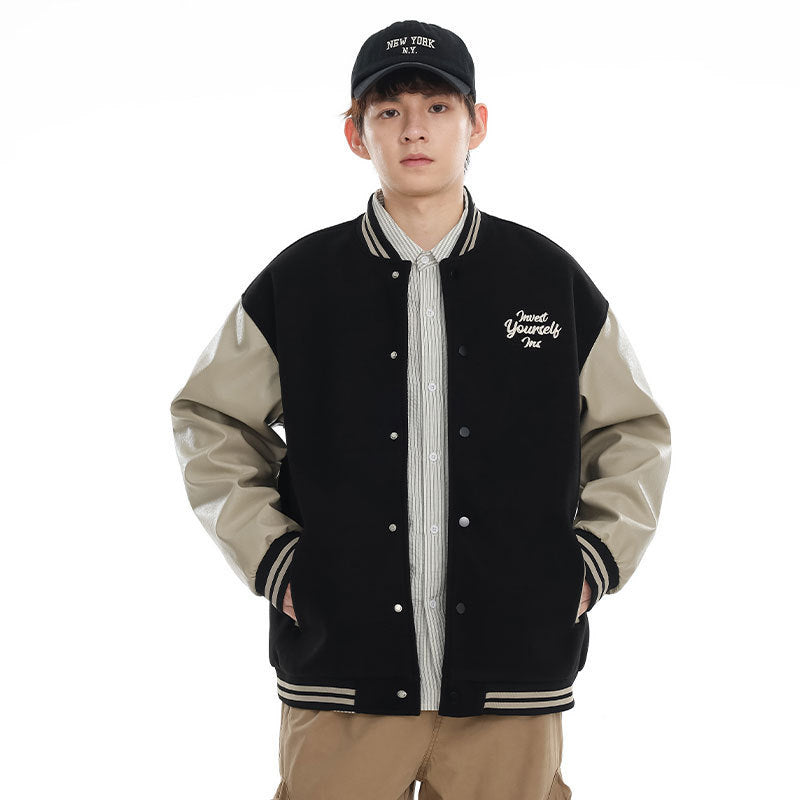 american retro baseball embroidered jacket, view 3 - MRSLM