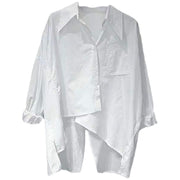 women's thin loose back slit long sleeve shirt, view 4 - MRSLM