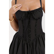 Spaghetti strap lace mini dress, view 25 - MRSLM