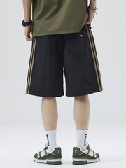 men's side ribbon quick-dry casual shorts, view 4 - MRSLM