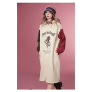 Graphic knitted fleece hooded dress, view 5 - MRSLM