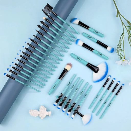 32pcs blue makeup brushes set - MRSLM