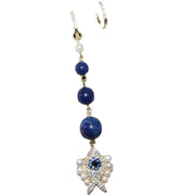 turquoise lapis lazuli fish earrings, view 4 - MRSLM