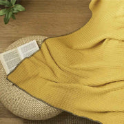 classic waffle plaid cotton knitted throw blanket, view 14 - MRSLM
