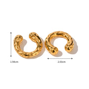 chunky gold ear cuff with hammered texture, view 8 - MRSLM
