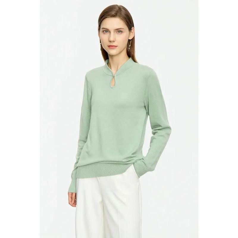 U-collar long sleeve pullover, view 7 - MRSLM