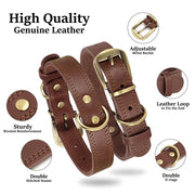 genuine leather dog collar, view 5 - MRSLM
