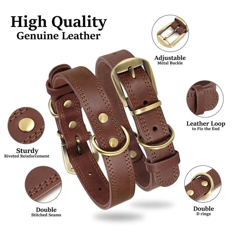 genuine leather dog collar, view 5 - MRSLM