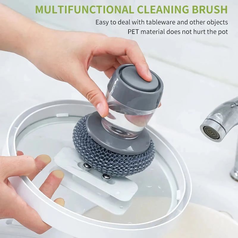 automatic soap dispensing kitchen brush, view 3 - MRSLM