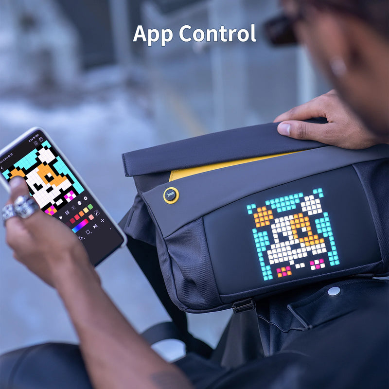 LED pixel art sling bag, view 4 - MRSLM