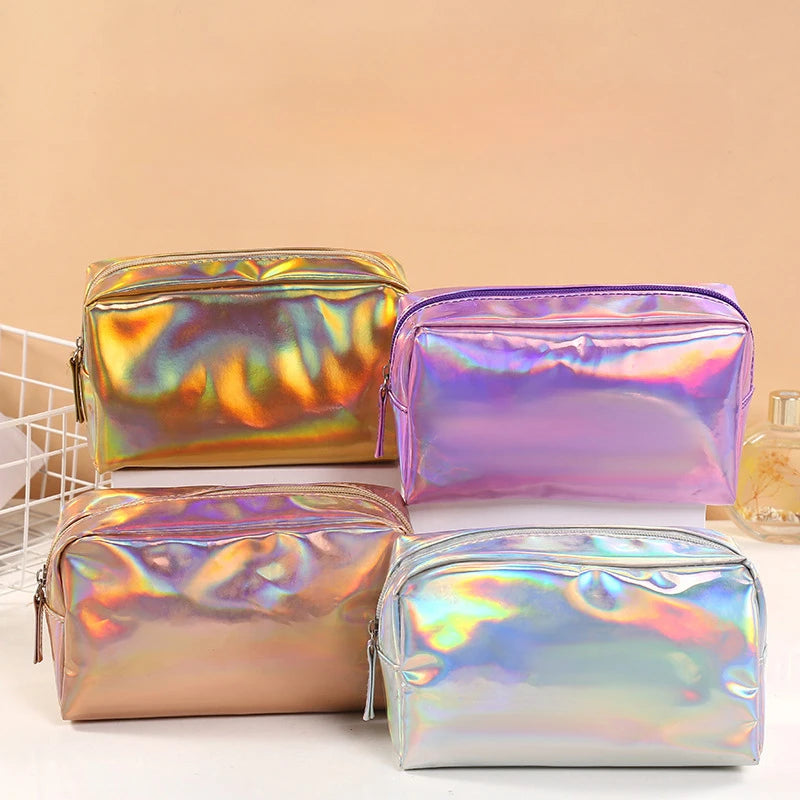 solid color laser makeup bag, view 6 - MRSLM