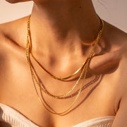 layered snake chain necklace - MRSLM
