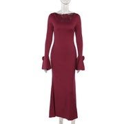 rose long sleeve dress, view 8 - MRSLM