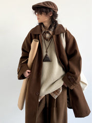 retro brown lapel coat, view 4 - MRSLM