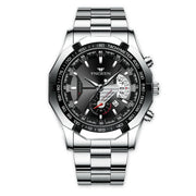 classic silver men's quartz watch, view 4 - MRSLM