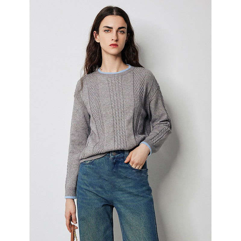 Women's twisted pattern pullover sweater, view 4 - MRSLM