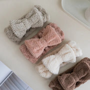 coral fleece bow headband, view 7 - MRSLM