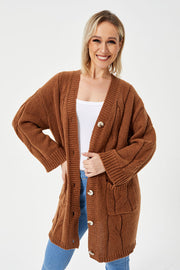 women's warm long cardigan sweater, view 5 - MRSLM