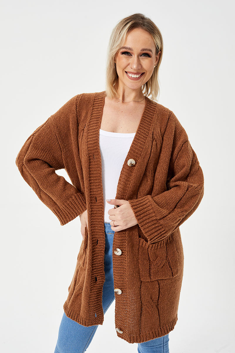 women's warm long cardigan sweater, view 5 - MRSLM