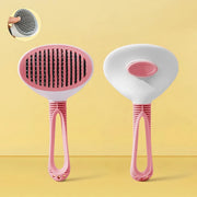 self-cleaning pet grooming brush, view 2 - MRSLM