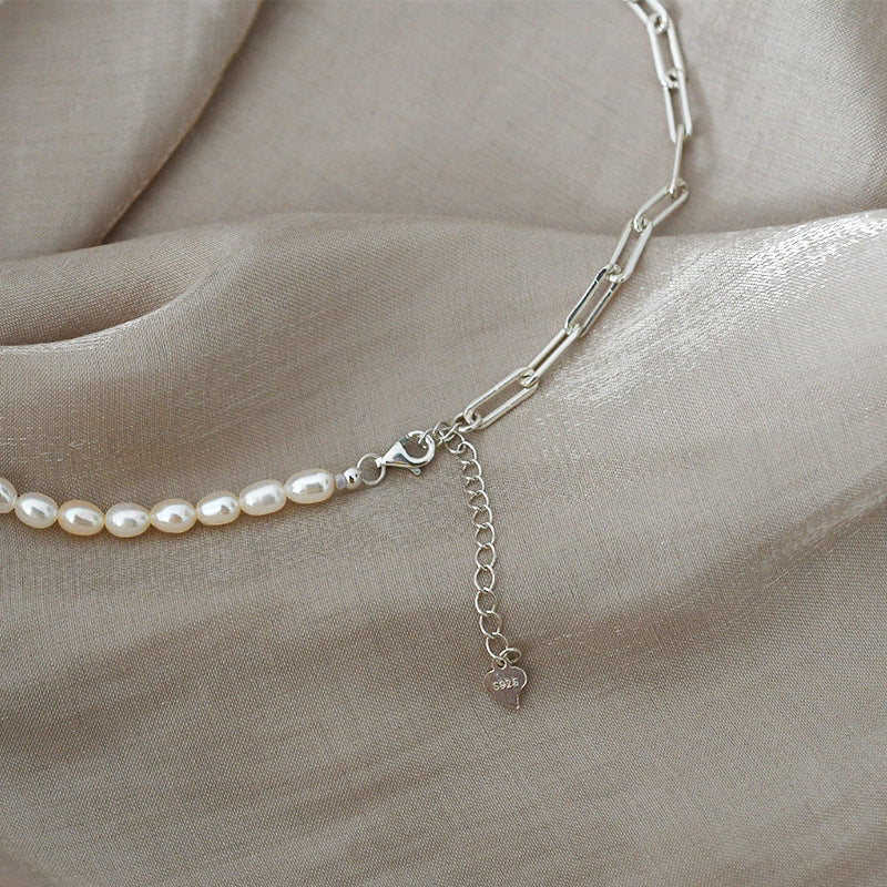freshwater pearl love necklace, view 4 - MRSLM