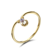925 silver blue moonstone v-shaped ring, view 2 - MRSLM