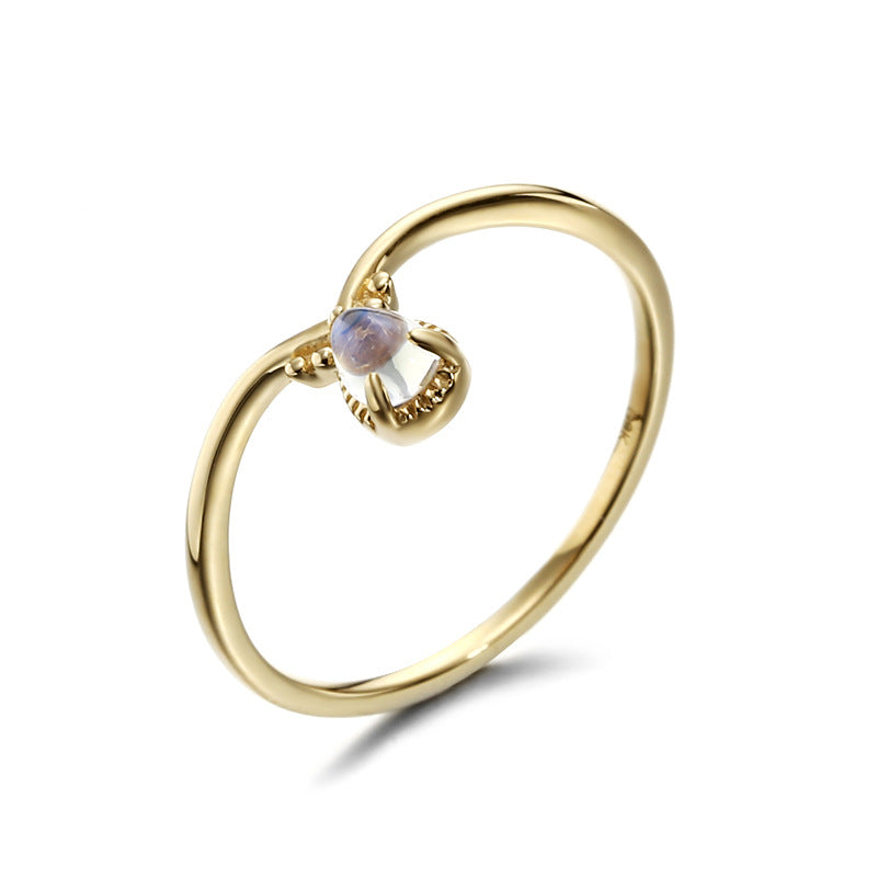 925 silver blue moonstone v-shaped ring, view 2 - MRSLM