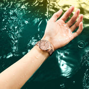 Women's rose gold mesh belt quartz watch, view 4 - MRSLM