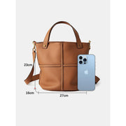 Genuine leather bucket tote bag, view 9 - MRSLM