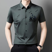 Men's rhinestone printed shirt, view 5 - MRSLM