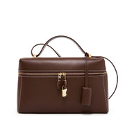 Elegant genuine leather crossbody bag, view 3 - MRSLM