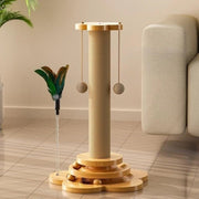durable wooden cat turntable, view 4 - MRSLM