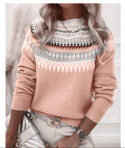 women's round neck loose pullover sweater, view 7 - MRSLM