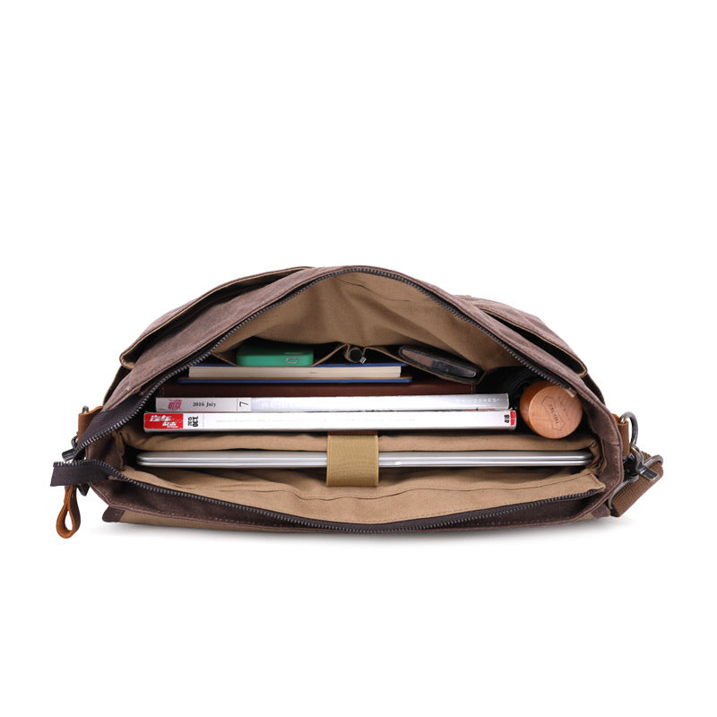 Men's oil wax canvas bag, view 5 - MRSLM